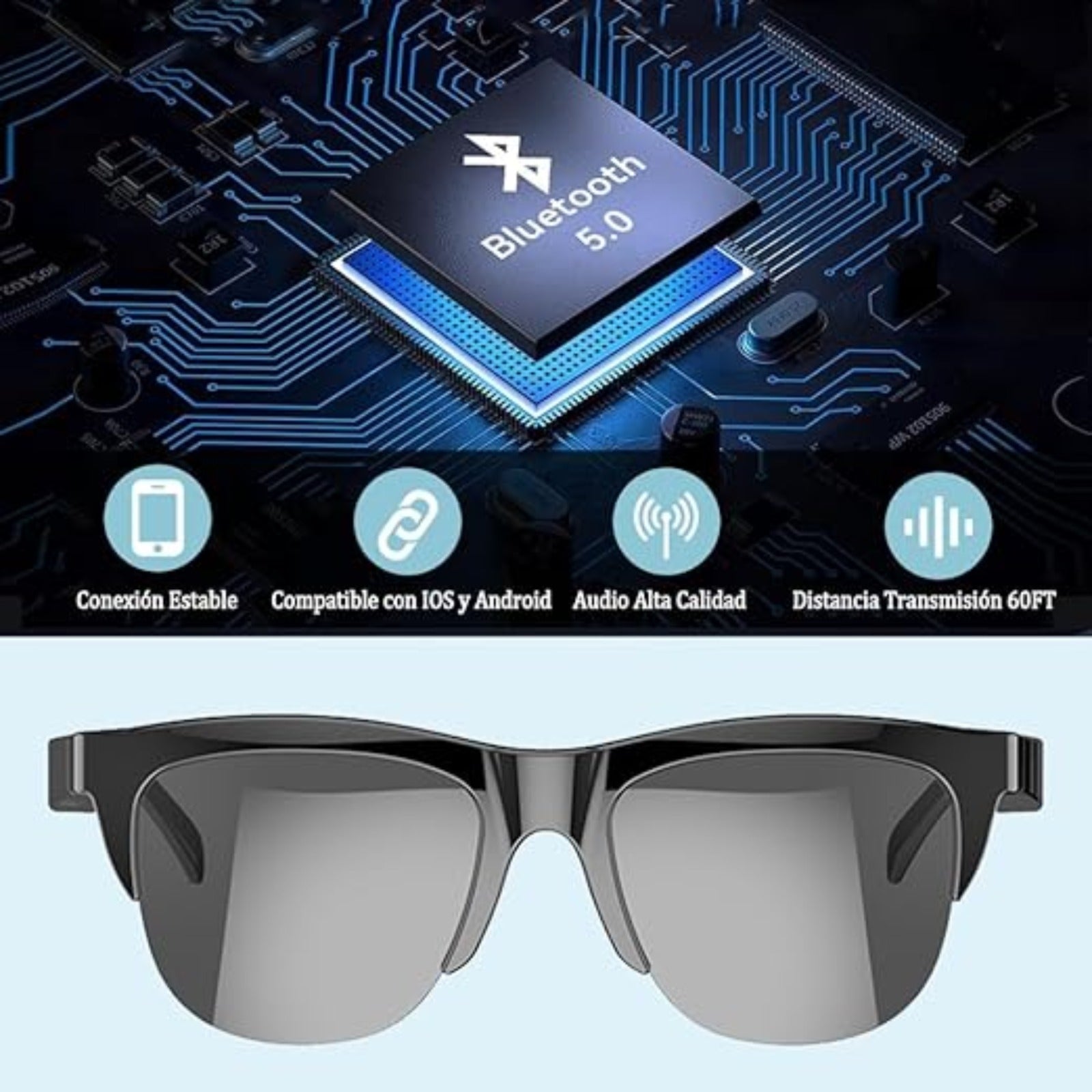 Gafas Inteligentes Bluetooth Micrófono